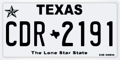 TX license plate CDR2191