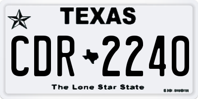 TX license plate CDR2240