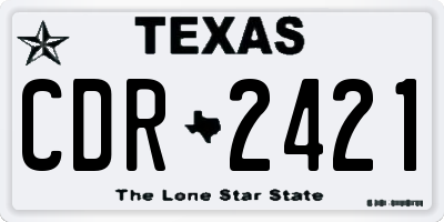 TX license plate CDR2421