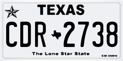 TX license plate CDR2738