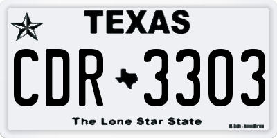 TX license plate CDR3303