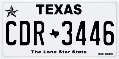 TX license plate CDR3446