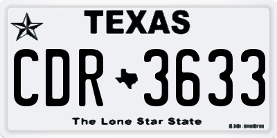 TX license plate CDR3633