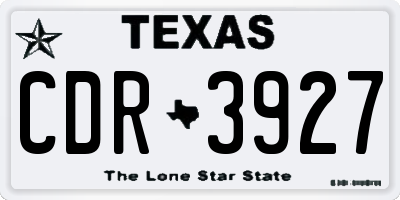 TX license plate CDR3927