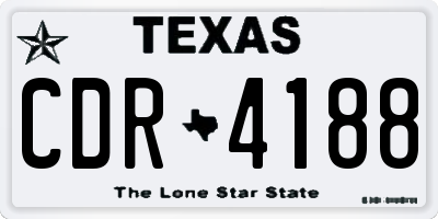 TX license plate CDR4188