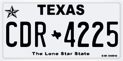 TX license plate CDR4225