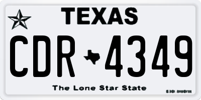 TX license plate CDR4349