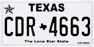 TX license plate CDR4663