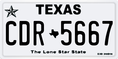 TX license plate CDR5667
