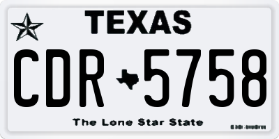 TX license plate CDR5758