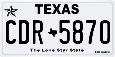 TX license plate CDR5870