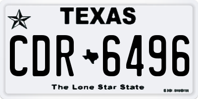 TX license plate CDR6496