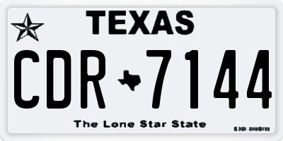 TX license plate CDR7144