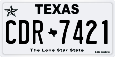 TX license plate CDR7421