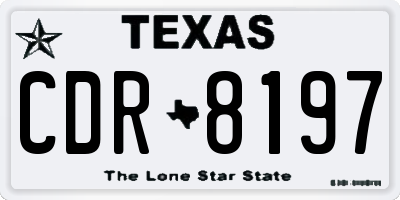 TX license plate CDR8197