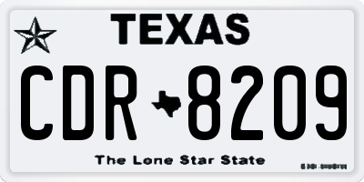 TX license plate CDR8209