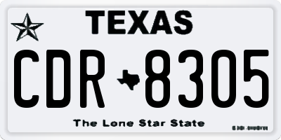 TX license plate CDR8305