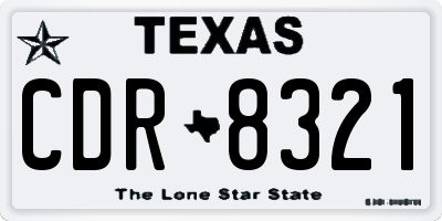 TX license plate CDR8321