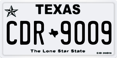 TX license plate CDR9009