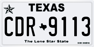 TX license plate CDR9113