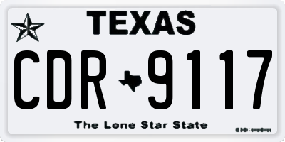 TX license plate CDR9117