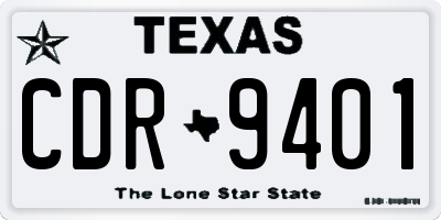 TX license plate CDR9401