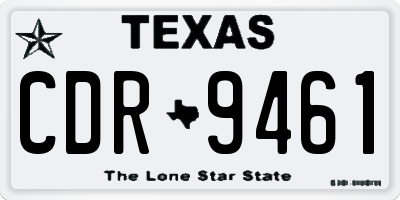 TX license plate CDR9461