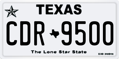 TX license plate CDR9500