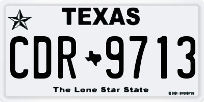 TX license plate CDR9713