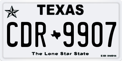TX license plate CDR9907