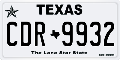 TX license plate CDR9932