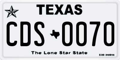 TX license plate CDS0070