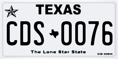 TX license plate CDS0076