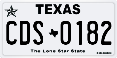 TX license plate CDS0182