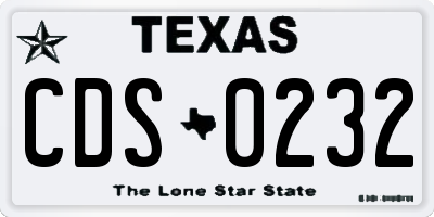 TX license plate CDS0232