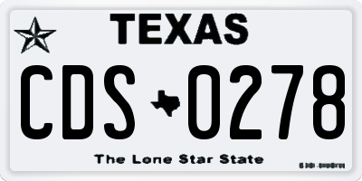 TX license plate CDS0278