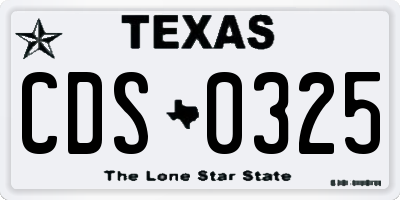 TX license plate CDS0325