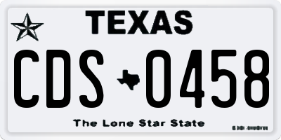 TX license plate CDS0458