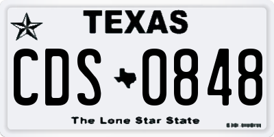 TX license plate CDS0848