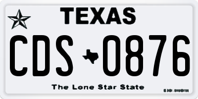 TX license plate CDS0876