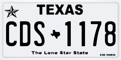 TX license plate CDS1178