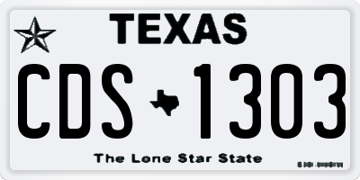 TX license plate CDS1303