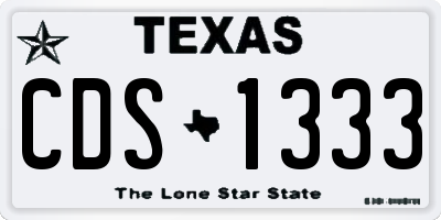 TX license plate CDS1333