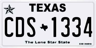 TX license plate CDS1334