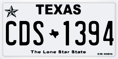 TX license plate CDS1394