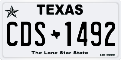 TX license plate CDS1492