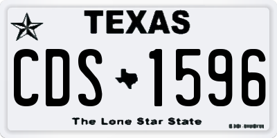 TX license plate CDS1596