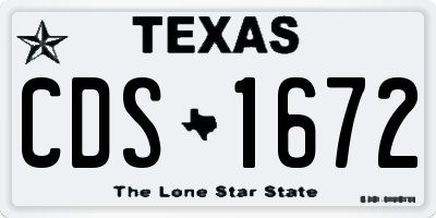 TX license plate CDS1672