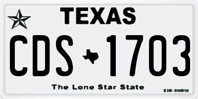 TX license plate CDS1703