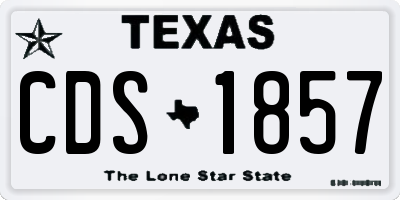 TX license plate CDS1857